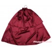 Frozen Princess Anna Raspberry Wine Red Girl Satin Shawl Coat SH68